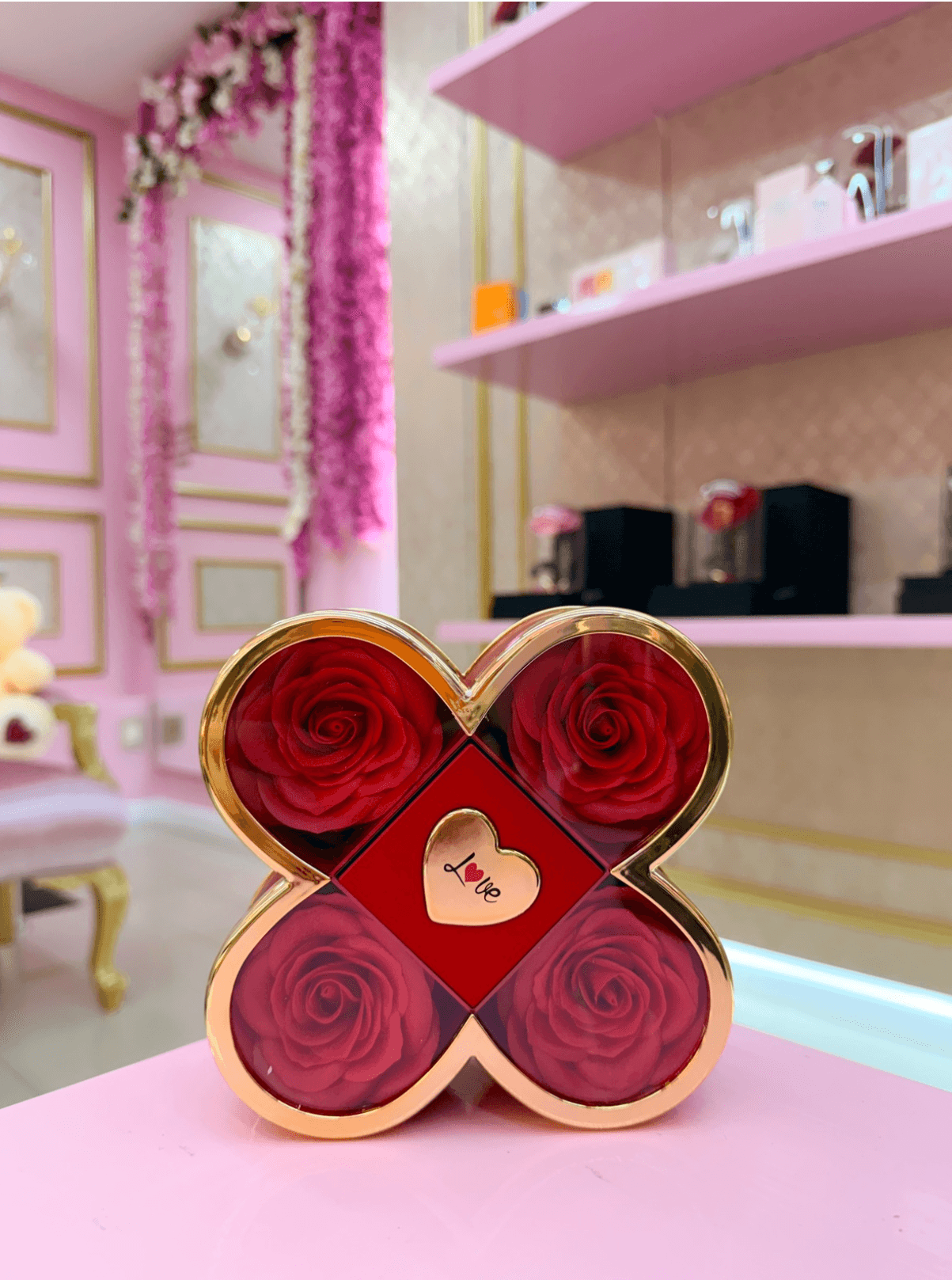 Joyero de 4 rosas