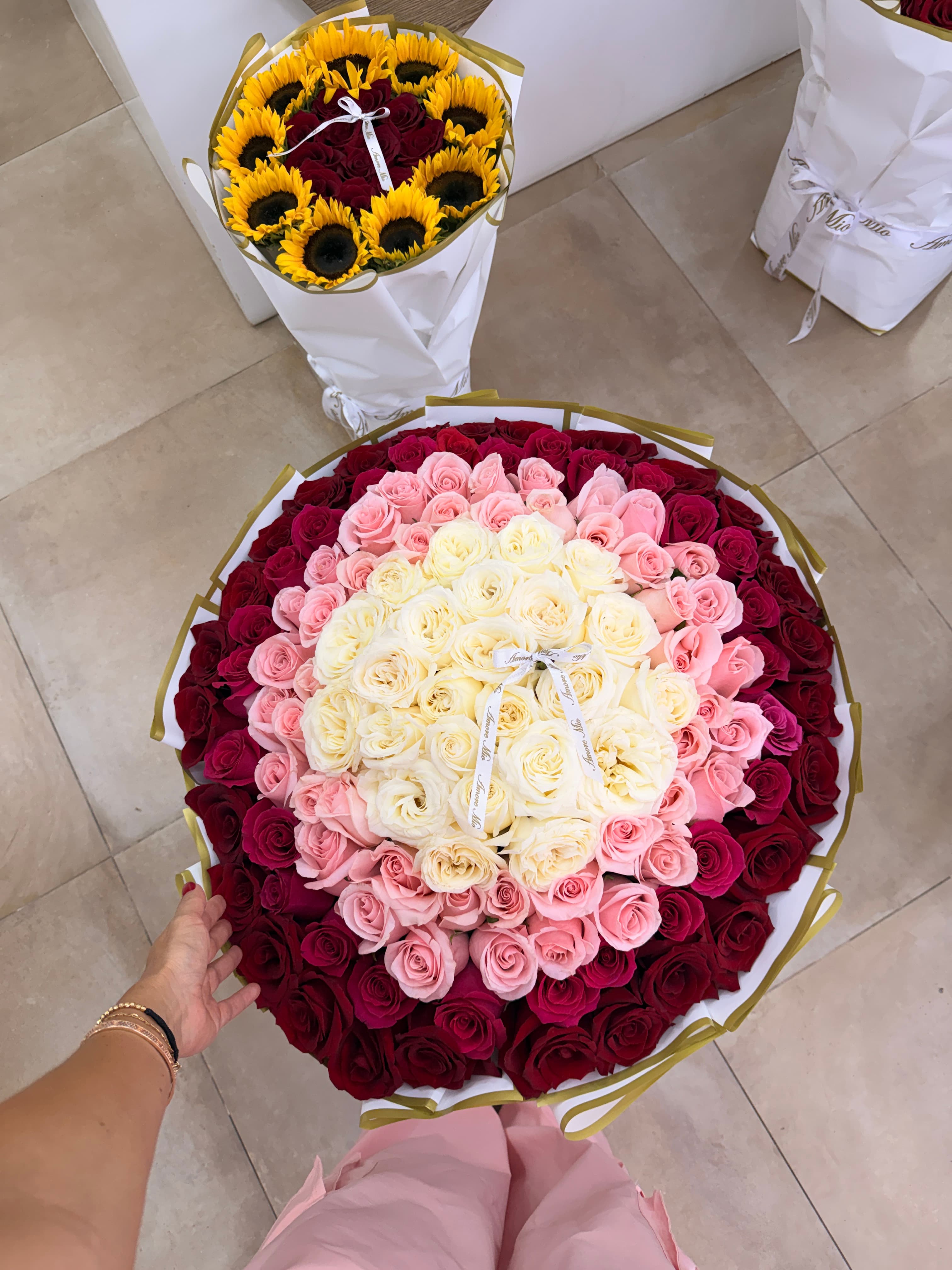 120 rosas en 4 colores